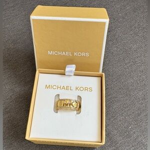 Michael Kors Gold-Tone Logo Ring